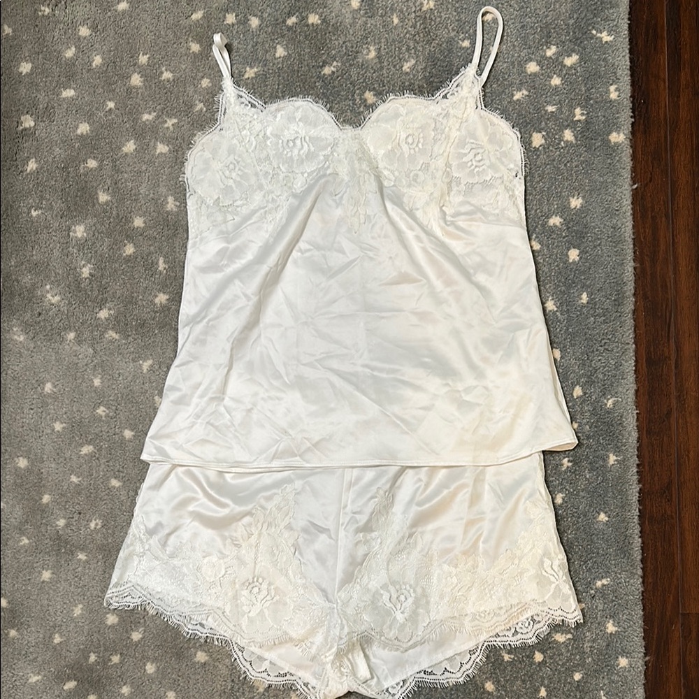 White Lace Chemise with Delicate Details